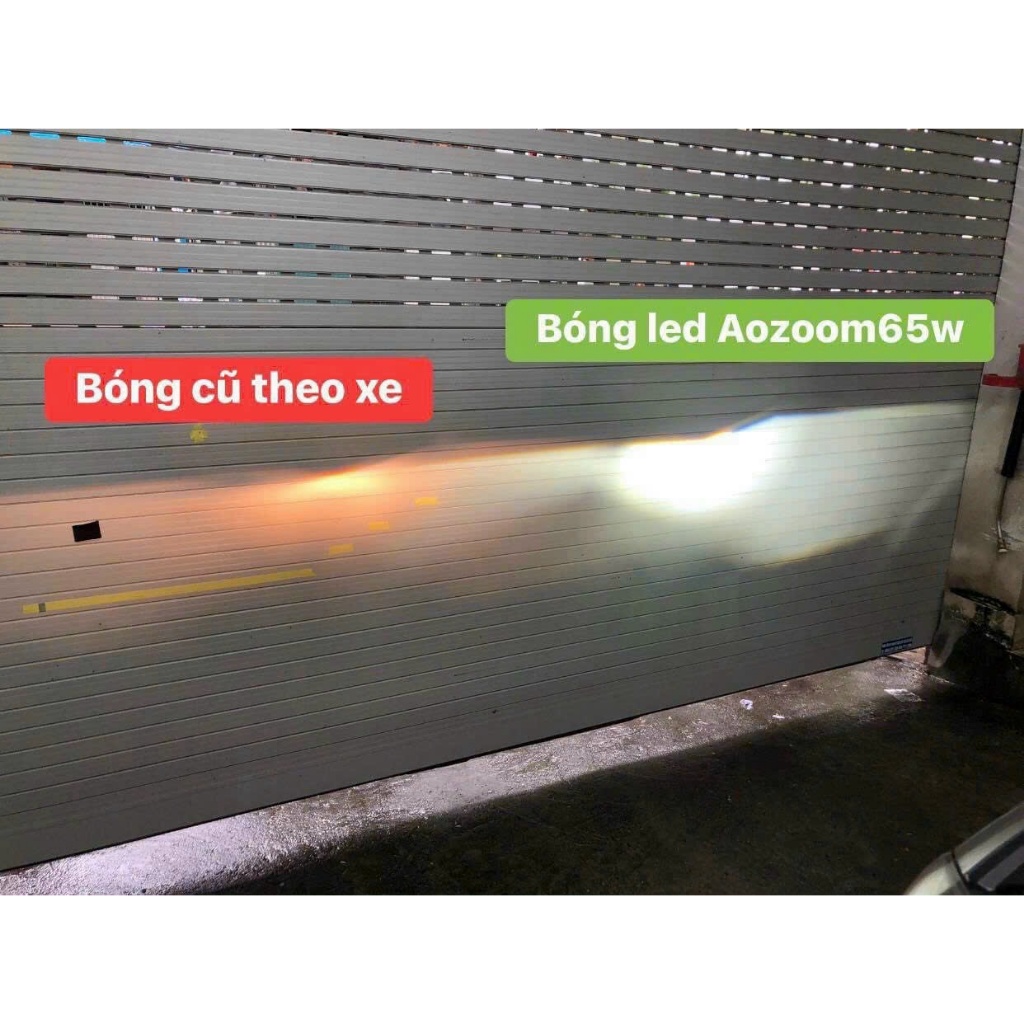 so sánh bóng led aozoom với bóng led nguyên bản của xe